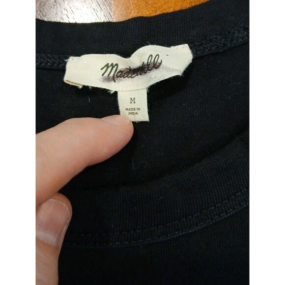 Madewell Black Short Sleeve Cotton Perfect Crewneck Tee Size Medium NEW NS581 - Picture 7 of 10